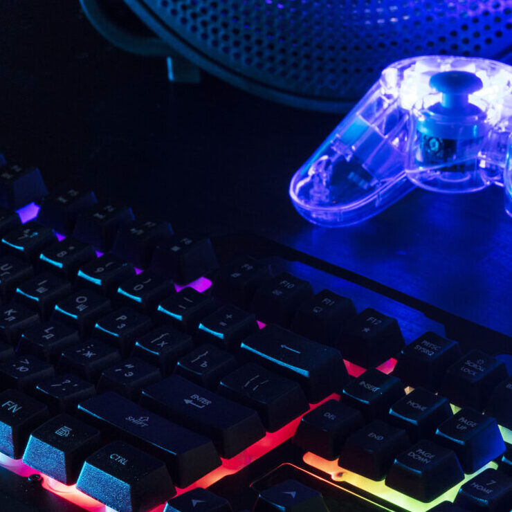 view-illuminated-neon-gaming-keyboard-setup-controller